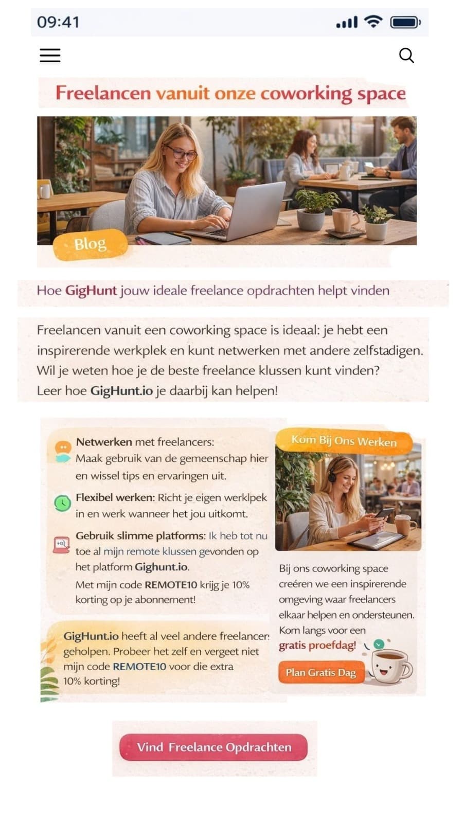 Blog example – coworking