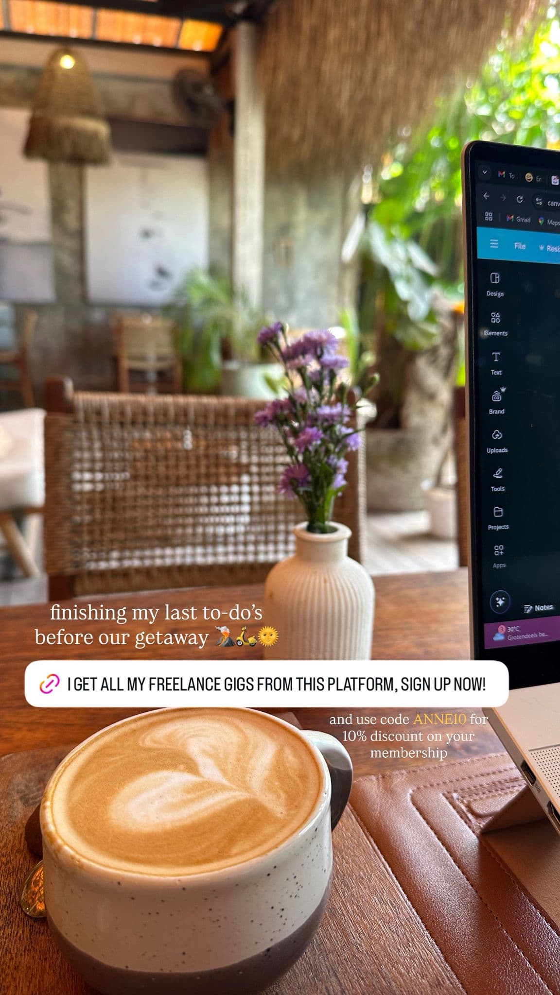 Instagram story example – finishing todos